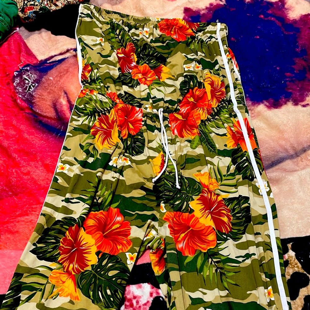 Floral green jumpsuit